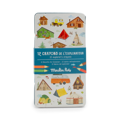 12 crayons de couleurs - L'Explorateur - Le Jardin du Moulin