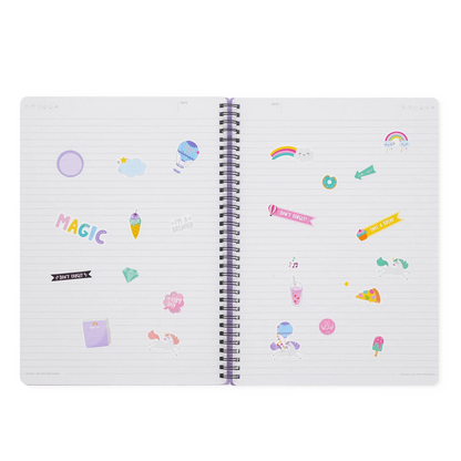 SPIRAL-BOUND NOTEBOOK - CAHIER LIGNÉ À SPIRALE - UNICORN