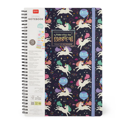 SPIRAL-BOUND NOTEBOOK - CAHIER LIGNÉ À SPIRALE - UNICORN