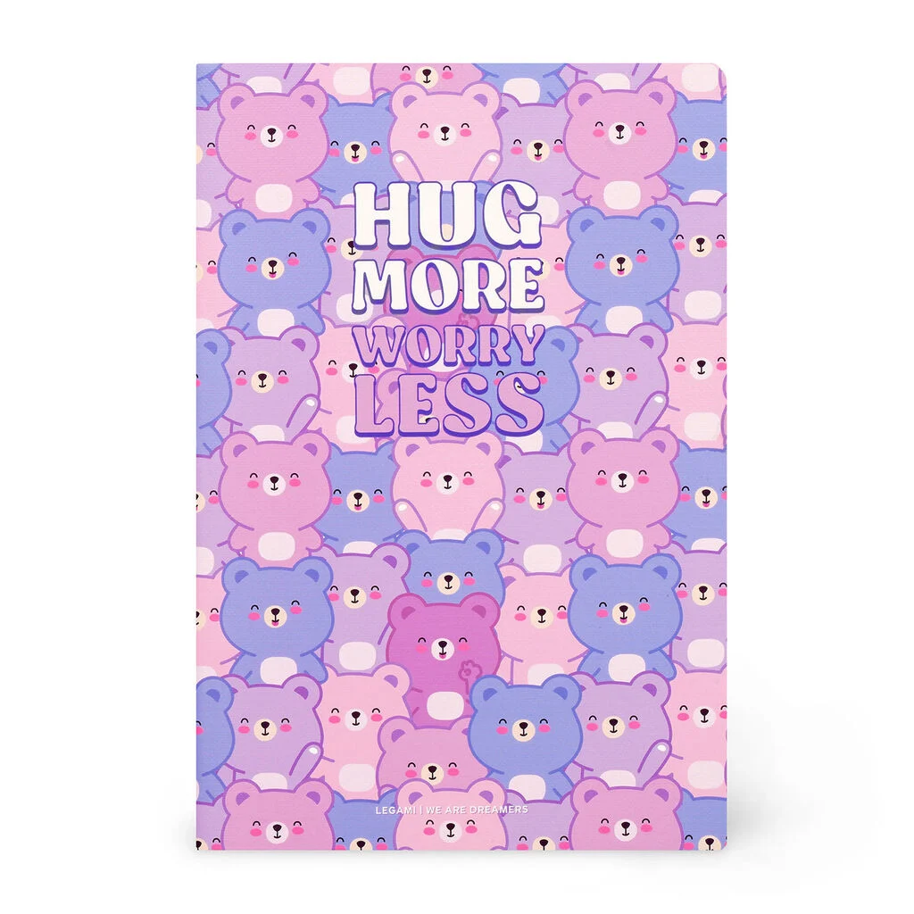 QUADERNO - CAHIER LIGNE' - TEDDY BEAR - LILAC - Format A5