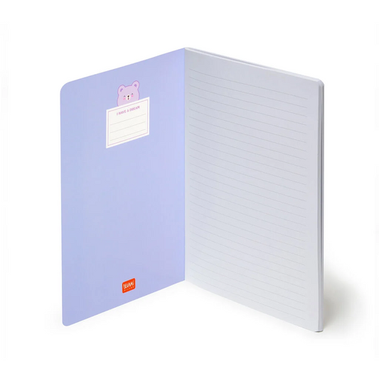 QUADERNO - CAHIER LIGNE' - TEDDY BEAR - LILAC - Format A5