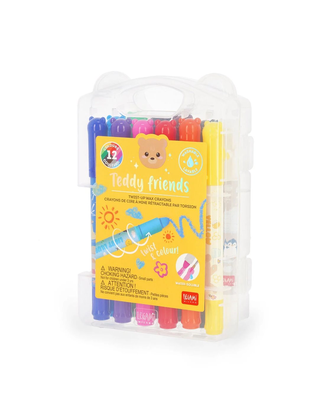 Lot de 12 feutres pointe moyenne - Legami - Pastel - Teddy Friends
