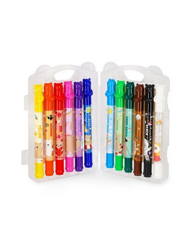 Lot de 12 feutres pointe moyenne - Legami - Pastel - Teddy Friends