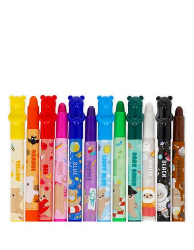 Lot de 12 feutres pointe moyenne - Legami - Pastel - Teddy Friends