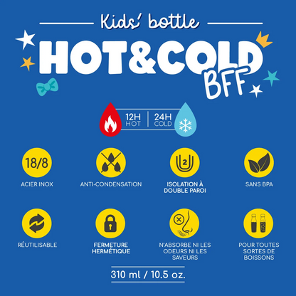HOT&COLD BFF - GOURDE ISOTHERME POUR ENFANT - PENGUIN