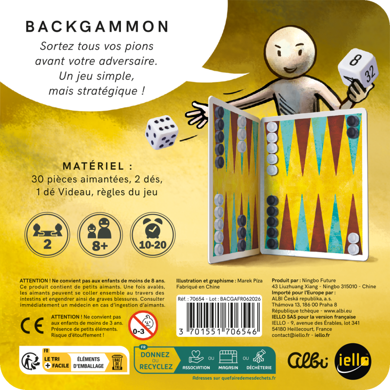 IELLO - Magnétique : Backgammon