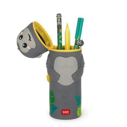 2-IN-1 SILICONE PENCIL CASE - KAWAII - GORILLA