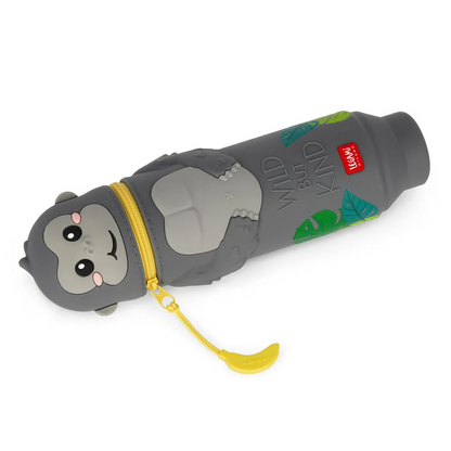 2-IN-1 SILICONE PENCIL CASE - KAWAII - GORILLA