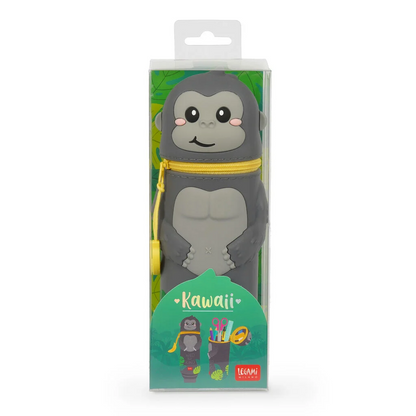 2-IN-1 SILICONE PENCIL CASE - KAWAII - GORILLA