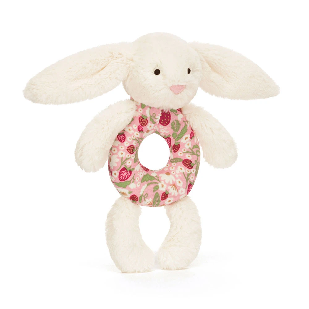 Blossom Cream Bunny 'Berry' Ring Rattle - 18cm x 8cm x 2cm