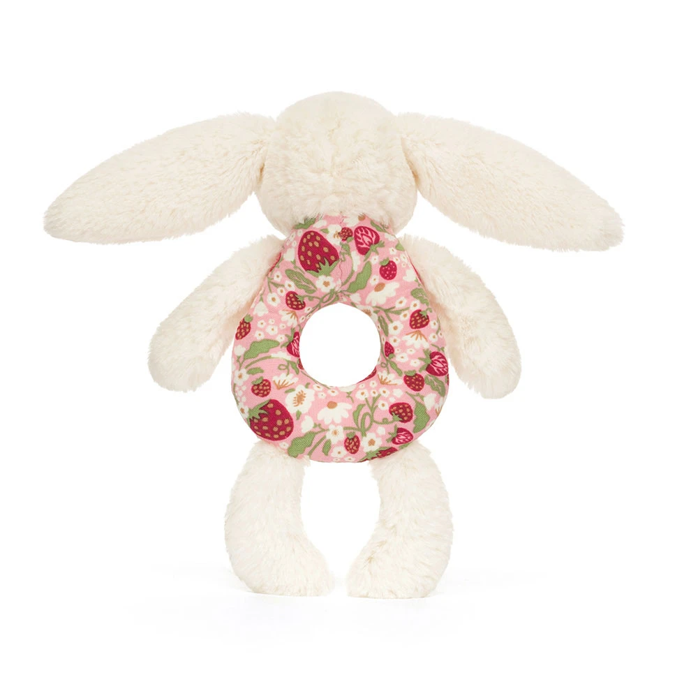 Blossom Cream Bunny 'Berry' Ring Rattle - 18cm x 8cm x 2cm