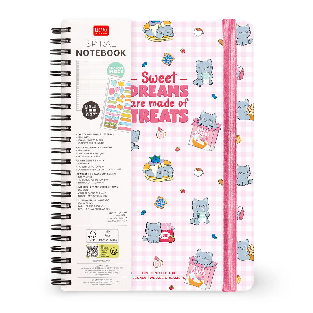 SPIRAL-BOUND NOTEBOOK - KITTY - Format A5