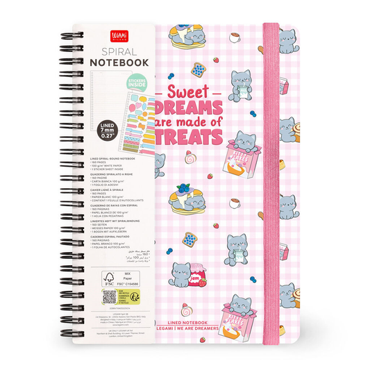 SPIRAL-BOUND NOTEBOOK - KITTY - Format A5