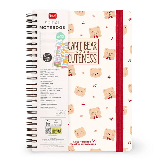 SPIRAL-BOUND NOTEBOOK - TEDDY BEAR - Format A5