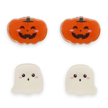 CLIP ME UP! - SET DE 4 MINI BARRETTES À CHEV - GHOST + PUMPKIN