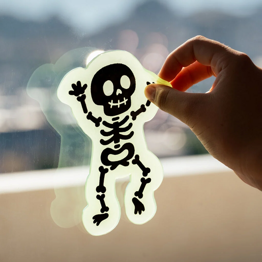 WINDOW-GLOW - SKELETON - Set d'Autocollants en Gel pour Fenêtre - Windo-Glow