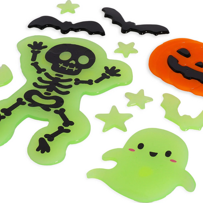 WINDOW-GLOW - SKELETON - Set d'Autocollants en Gel pour Fenêtre - Windo-Glow