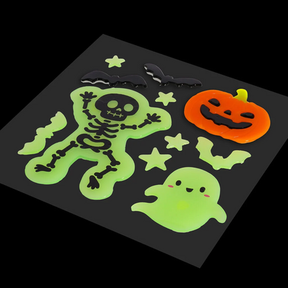 WINDOW-GLOW - SKELETON - Set d'Autocollants en Gel pour Fenêtre - Windo-Glow
