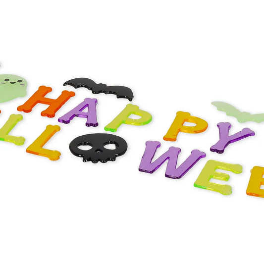 WINDOW-GLOW - HAPPY HALLOWEEN - Set d'Autocollants en Gel pour Fenêtre Large - H