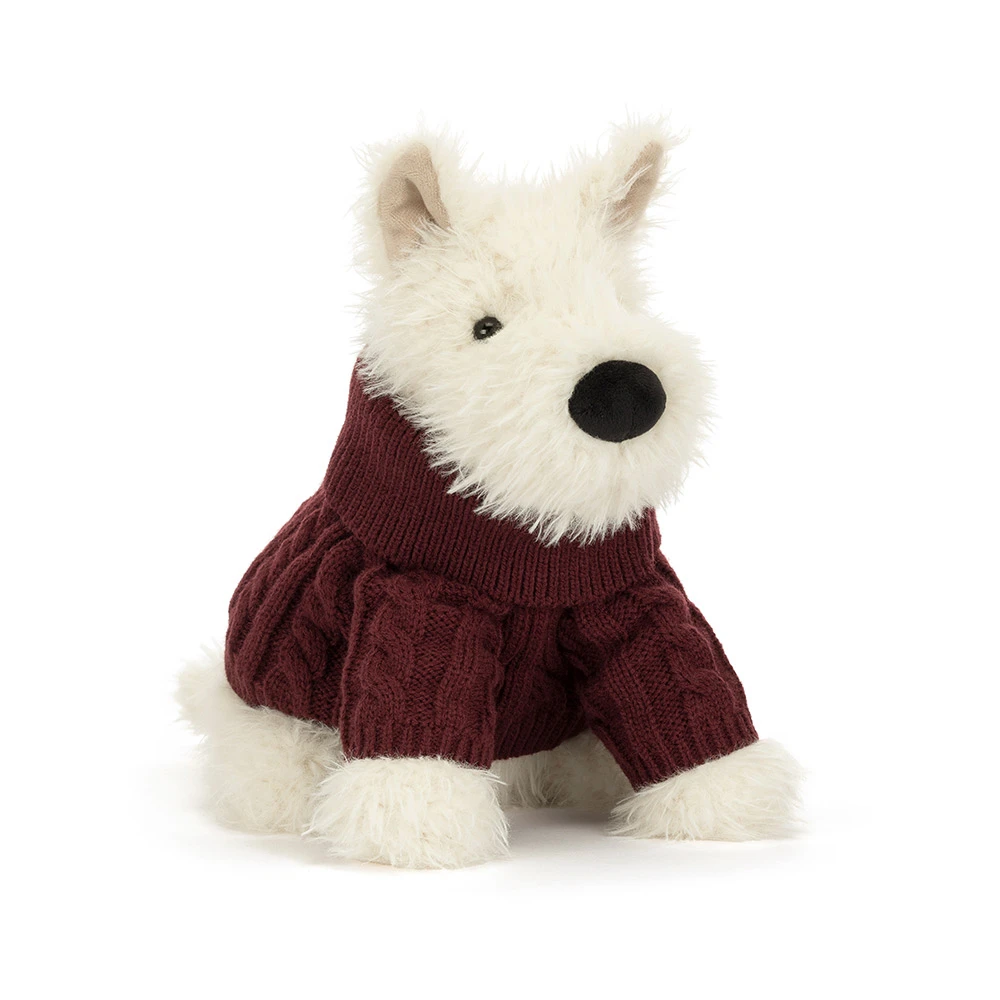 Munro Scottie Dog 'Winter Jumper' - 25cm x 15cm x 14cm